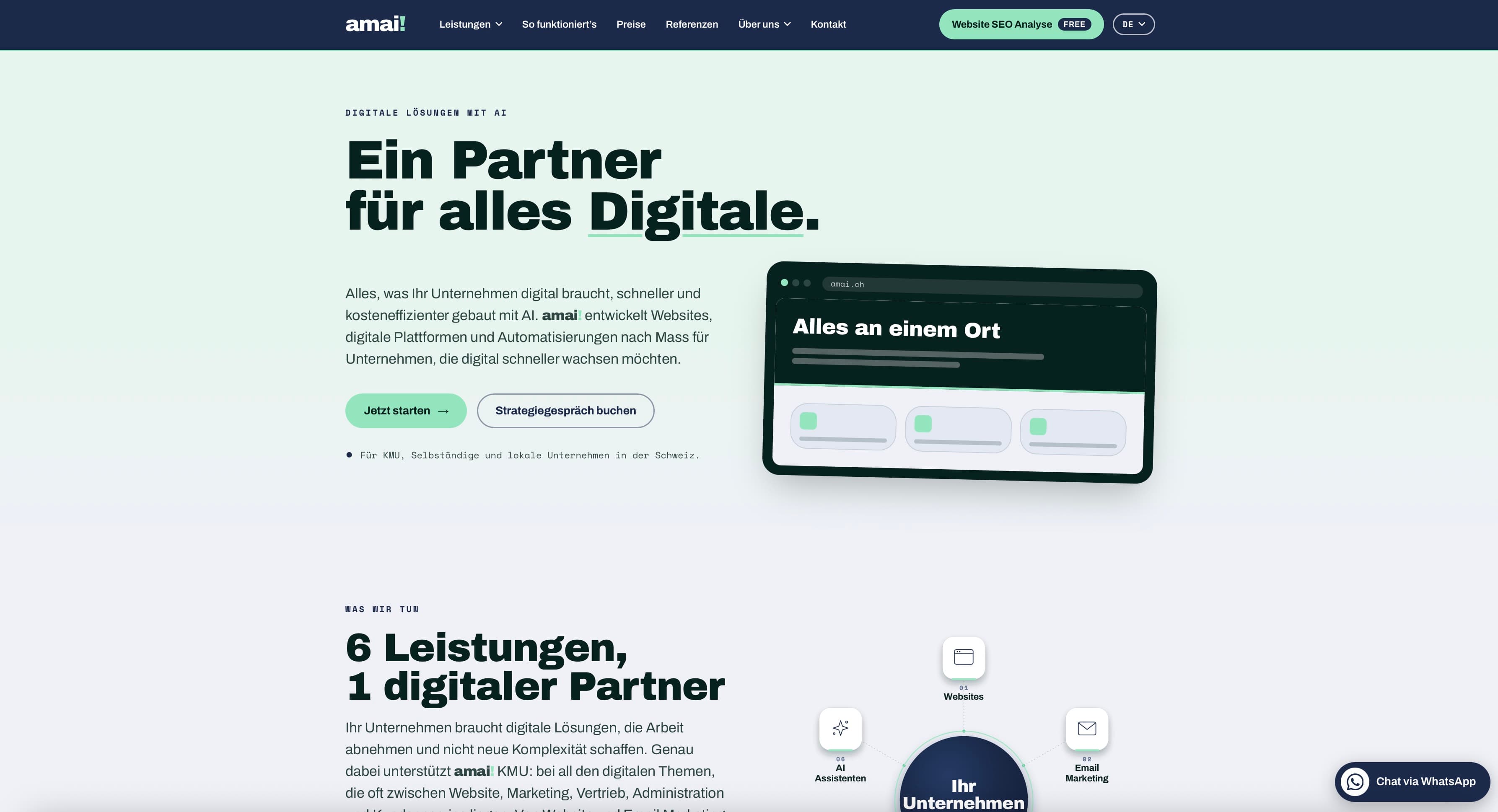 amai.ch website homepage