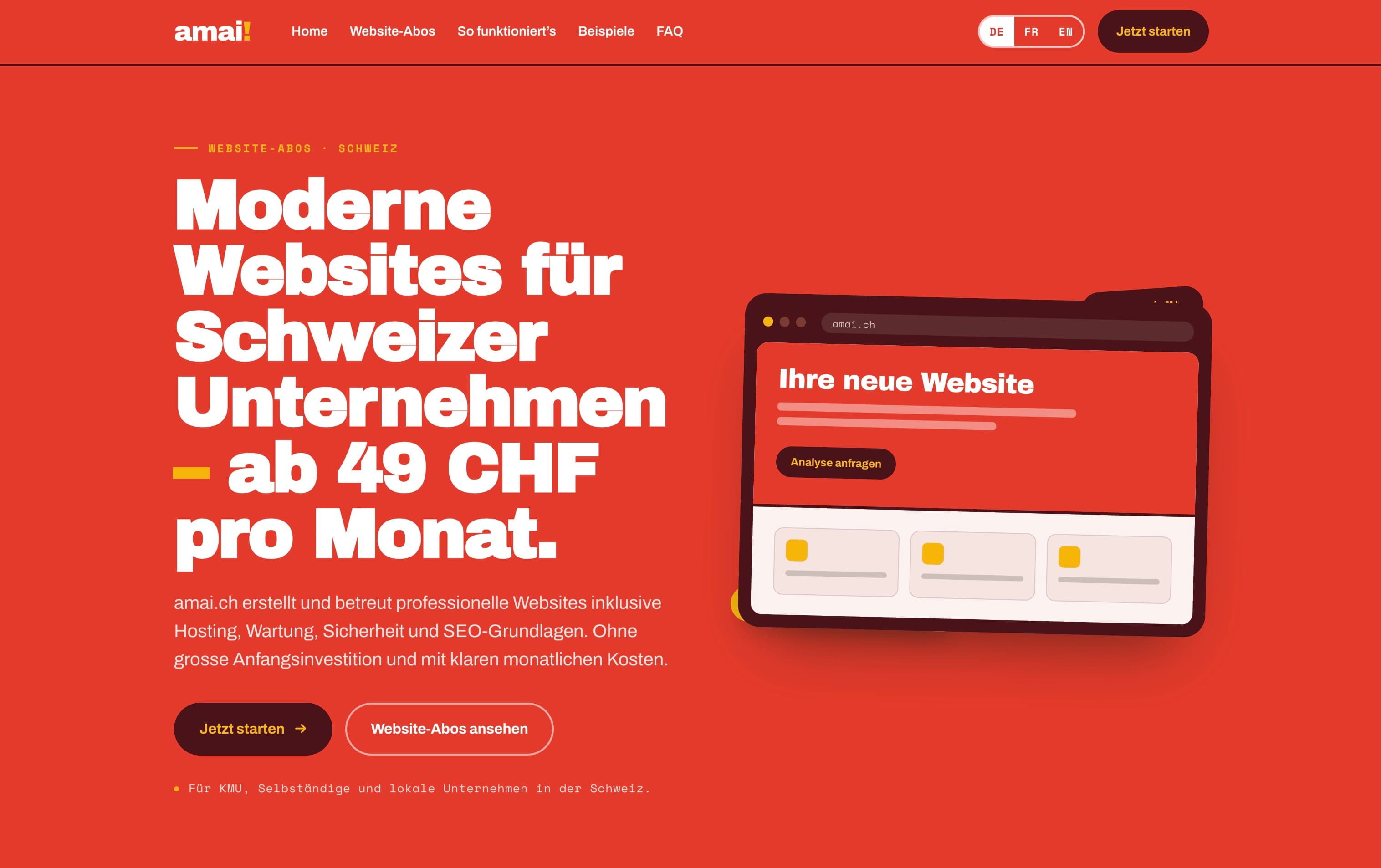 amai.ch website homepage
